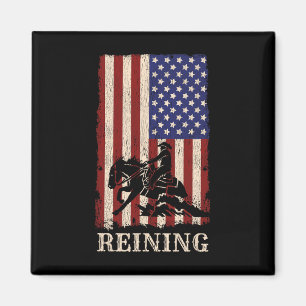 Aimant Cheval Reining Juillet 4 Juillet Drapeau amusant c
