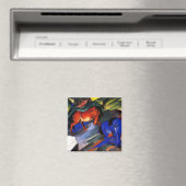 Aimant Cheval rouge et bleu de Franz Marc (In Situ (Lave-vaisselle))
