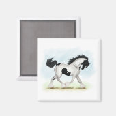 Aimant Cheval Tobiano Gypsy Vanner (Recto/Verso)