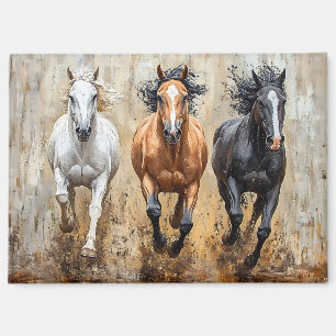 Aimant Cheval Trio Galloping Peinture