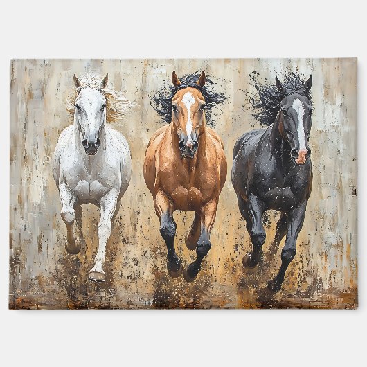 Aimant Cheval Trio Galloping Peinture (Recto)
