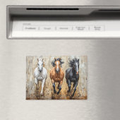 Aimant Cheval Trio Galloping Peinture (In Situ (Lave-vaisselle))
