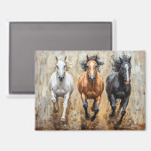 Aimant Cheval Trio Galloping Peinture (Recto/Verso)