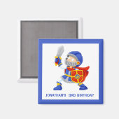 Aimant Chevalier bleu en Armor Enfants 3e anniversaire (Recto/Verso)