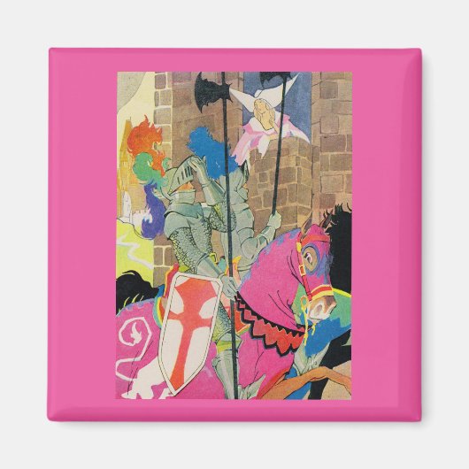 Aimant chevalier médiéval à cheval (Devant)