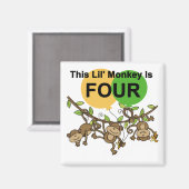 Aimant Chevaliers et cadeaux de 4e anniversaire des singe (Recto/Verso)