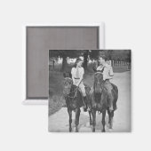 Aimant Chevaux à cheval en couple (Recto/Verso)