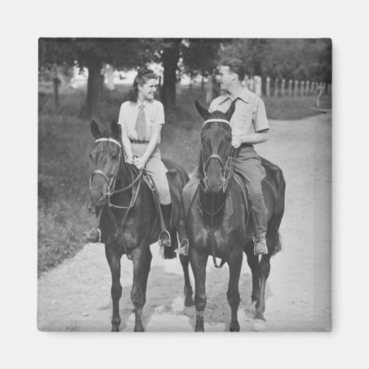 Aimant Chevaux à cheval en couple (Devant)