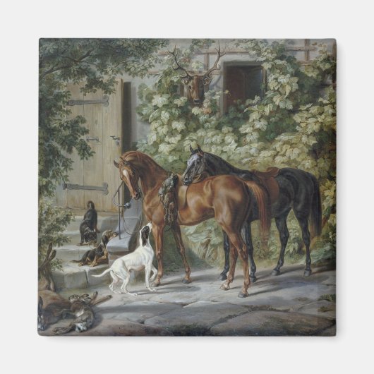 Aimant Chevaux à la Porche (par Albrecht Adam) (Devant)