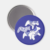 Aimant Chevaux Bleu et Blanc (Recto/Verso)