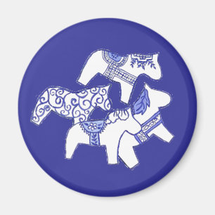 Aimant Chevaux Bleu et Blanc