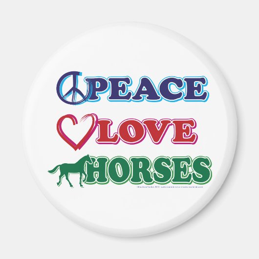 Aimant Chevaux d'amour pour la paix (Devant)