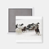 Aimant Chevaux dans la neige (Recto/Verso)