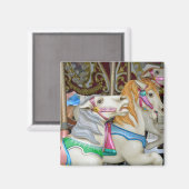 Aimant Chevaux de carrousel colorés (Recto/Verso)