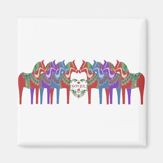 Aimant Chevaux de Dala scandinave Dieu Jul Noël (Devant)