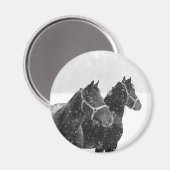 Aimant Chevaux de neige (Recto/Verso)