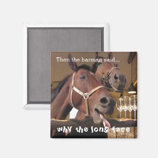 Aimant Chevaux drôle (Recto/Verso)