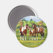 Aimant Chevaux Du Quartier De Peinture De Baie Pinto En P (Recto/Verso)