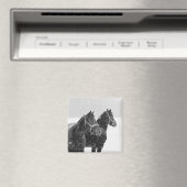 Aimant Chevaux en chute de neige (In Situ (Lave-vaisselle))