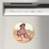 Aimant Chevaux Mustang Sauvages Stampede Aquarelle (In Situ (Lave-vaisselle))
