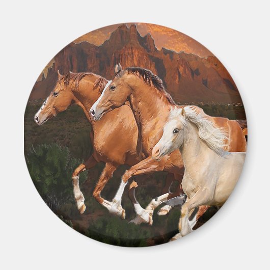 Aimant Chevaux sauvages d'Arizona (Devant)