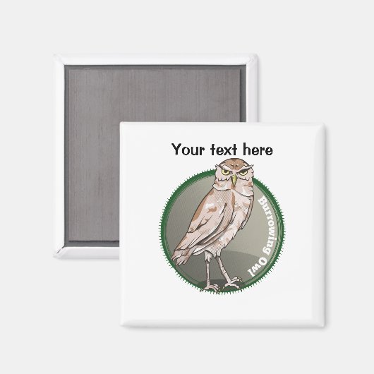 Aimant Chevêche de Burrowing (Recto/Verso)