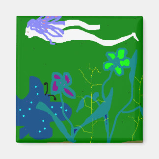 Aimant cheveux bleus nager