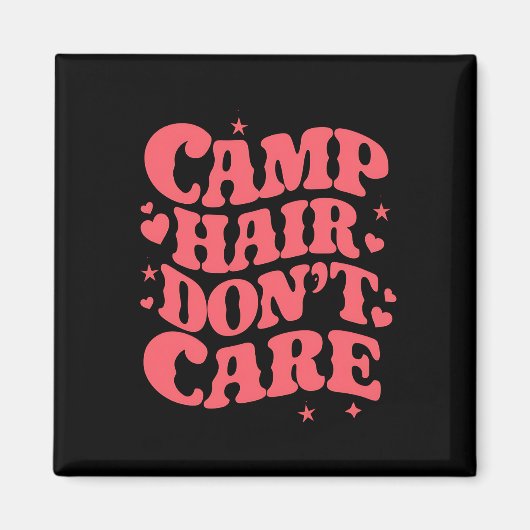 Aimant Cheveux de camping, on s'en fiche Filles de campin (Devant)