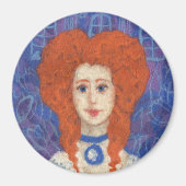 Aimant Cheveux rouges, fille gingembre rococo fibre art b (Devant)