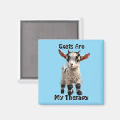 Aimant Chèvre de bébé avec fourrure de bouffée et express (Recto/Verso)