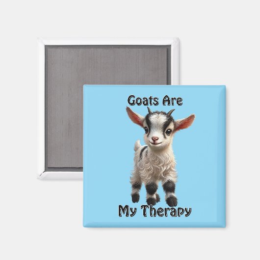 Aimant Chèvre de bébé avec fourrure de bouffée et express (Recto/Verso)