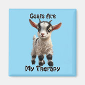 Aimant Chèvre de bébé avec fourrure de bouffée et express (Devant)