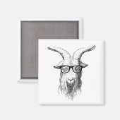 Aimant Chèvre de Hipster animal drôle avec lunettes (Recto/Verso)