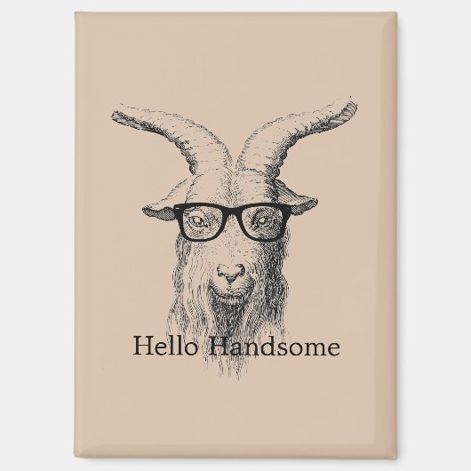 Aimant Chèvre Hipster avec Lunettes (Recto)