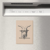 Aimant Chèvre Hipster avec Lunettes (In Situ (Lave-vaisselle))