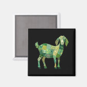Aimant Chèvre laitière nubienne patchwork (Recto/Verso)