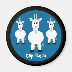 Aimant Chèvres mignonnes Capricorne Zodiac Signal bleu pe