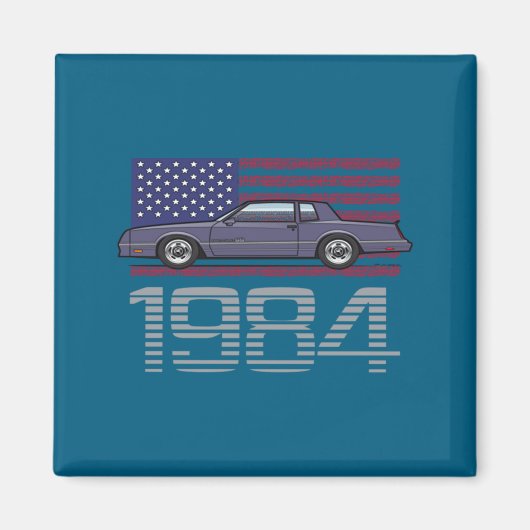 Aimant Chevrolet Monte Carlo Bleue 1984 (Devant)