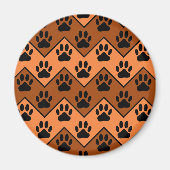 Aimant Chevron Orange Brown Avec Motif Paw Chien (Devant)