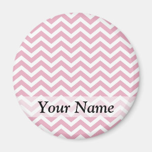Aimant chevron rose et blanc