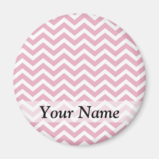 Aimant chevron rose et blanc (Devant)