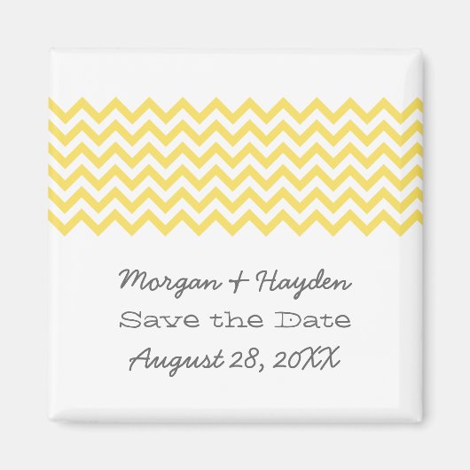 Aimant Chevron simple jaune Enregistrer l'aimant de date (Devant)