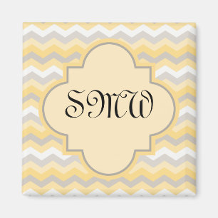 Aimant Chevron Zigzag jaune/gris