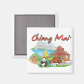 Aimant Chiang Mai, Thaïlande Cité mondiale (Recto/Verso)