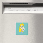 Aimant Chibi avec un chiot (In Situ (Lave-vaisselle))