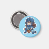 Aimant Chibi Baseball Édition 2026 - Blocage du receveur (Recto/Verso)