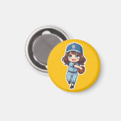 Aimant Chibi Baseball Édition 2026 - Fielder The Cannon (Recto/Verso)