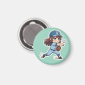 Aimant Chibi Baseball Édition 2026 - Lancement du lanceur (Recto/Verso)