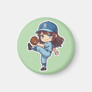 Aimant Chibi Baseball Édition 2026 - Lancement du lanceur