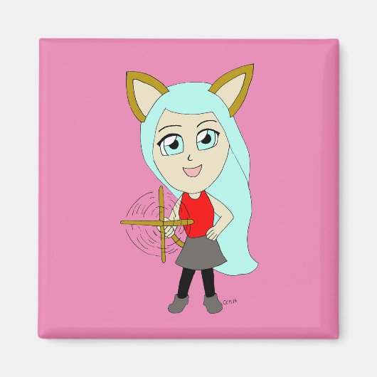 Aimant chibi catgirl (Devant)